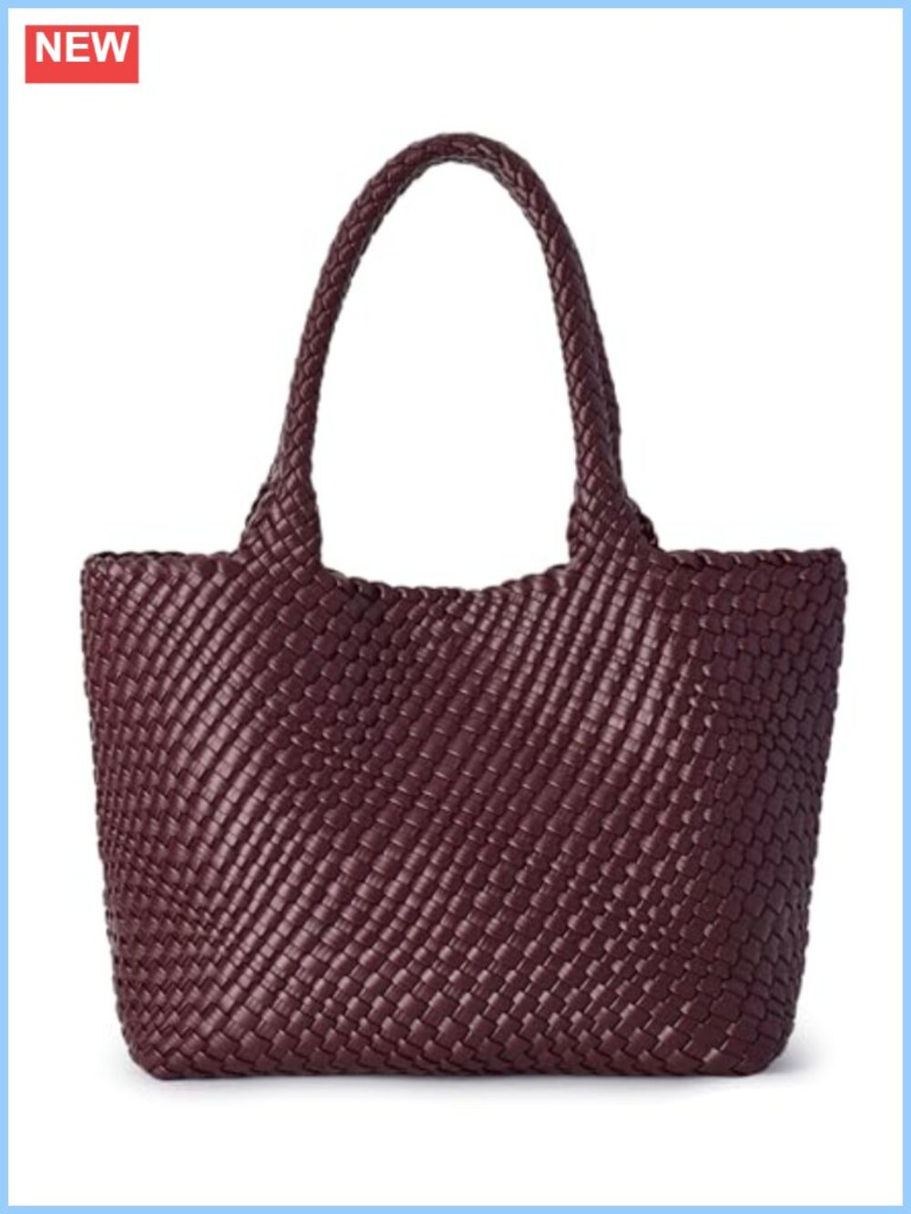 Woven Tote Bag for Women Soft Vegan Leather Large Shoulder Bag